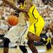 Michigan junior Tim Hardaway Jr. loses control of the ball during the first half at Breslin Center in East Lansing on Tuesday, Feb. 12. Melanie Maxwell I AnnArbor.com
